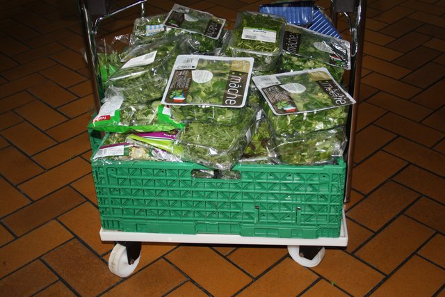 Hilfreich zum Transportieren der Lebensmittel: Die Rollis wurden gespendet