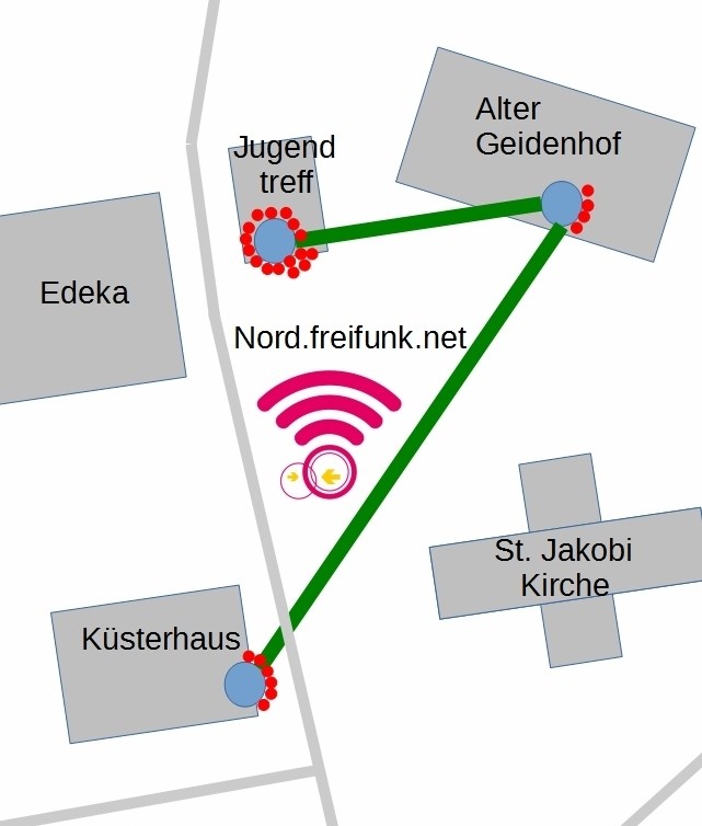 Die Abbildung zeigt es: Mitten in Hanstedt ist WLAN verfügbar - kostenlos