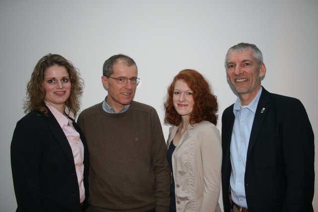 BSV-Radsportsparte: BSV-Geschäftsführerin Stefanie Teske, Günter Hildebrand, Finja Hildebrand und Spartenleiter Jens Klüver