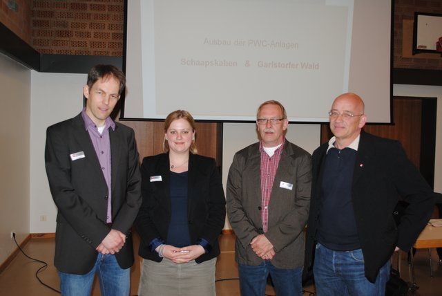 Stellten die Ausbau-Pläne vor (v. li.): Sönke Zulauf, Valerie Isabell Böttcher, Karl-Heinz Krebs und Steffen Meyer