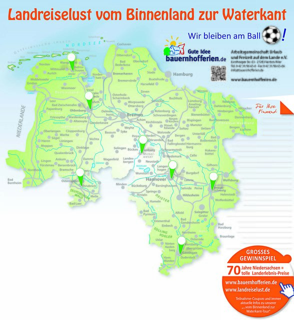Auf einen Blick: die Stationen der Reiseroute von Hermann Maack von Hannover bis Wilhelmshaven