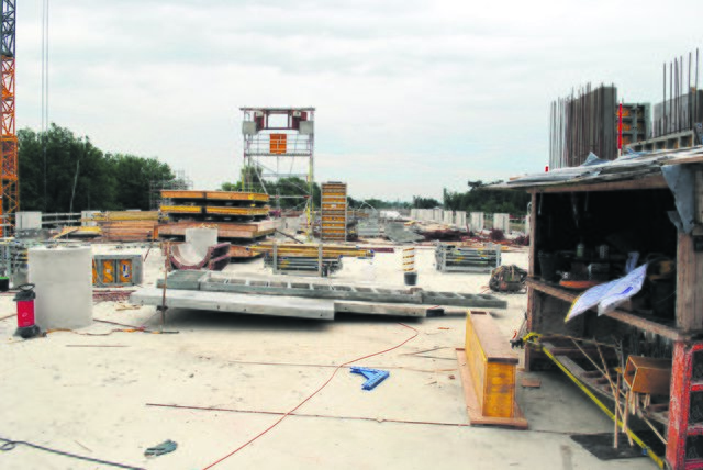 Die obere Etage des Parkhauses kann bei Bedarf um eine weitere aufgestockt werden