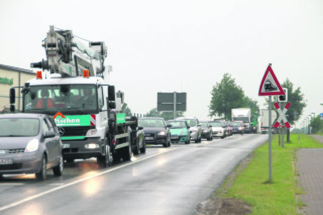 Alltägliches Bild: Stau vor Harsefeld