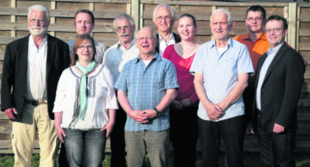 Die WG-Kandidaten für den Samtgemeinderat, Wahlbereich 2 (v. li.): Dr. Hanns-Peter Grimm, André König, Renate Schumacher, Karlheinz Dörr, Dr. Hans-Peter Link, Heinrich Richter, Anja Diekhoff, Harald Stemmler, Matthias Schuback und Michael Rapp