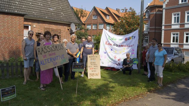 Im Rahmen des Wahlfestes fand ein Protest gegen die AfD statt