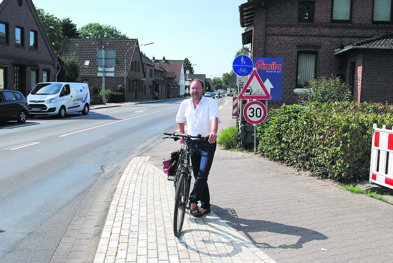 Bernd Meyer will sich für eine Überplanung der Radverkehrswege in der Hamburger Straße einsetzen