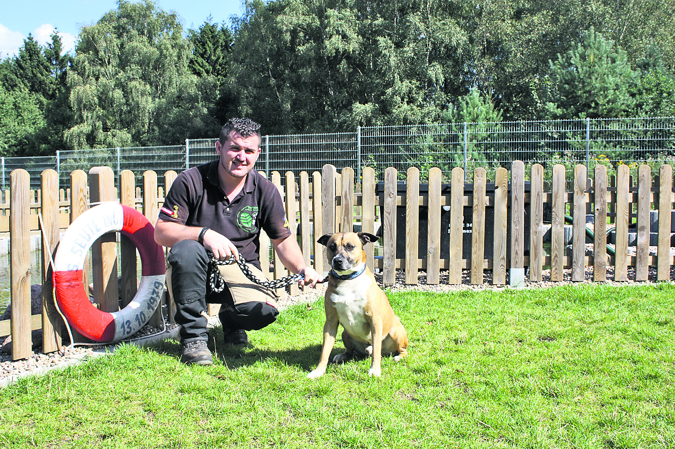 Marenglen Pisha, hier mit Hund "Prince", ist im Tierheim Buchholz unentbehrlich