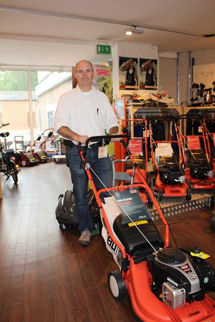 Torsten Druse gewährte einen Rabatt von bis zu 15 Prozent auf Sabo-Rasenmäher
