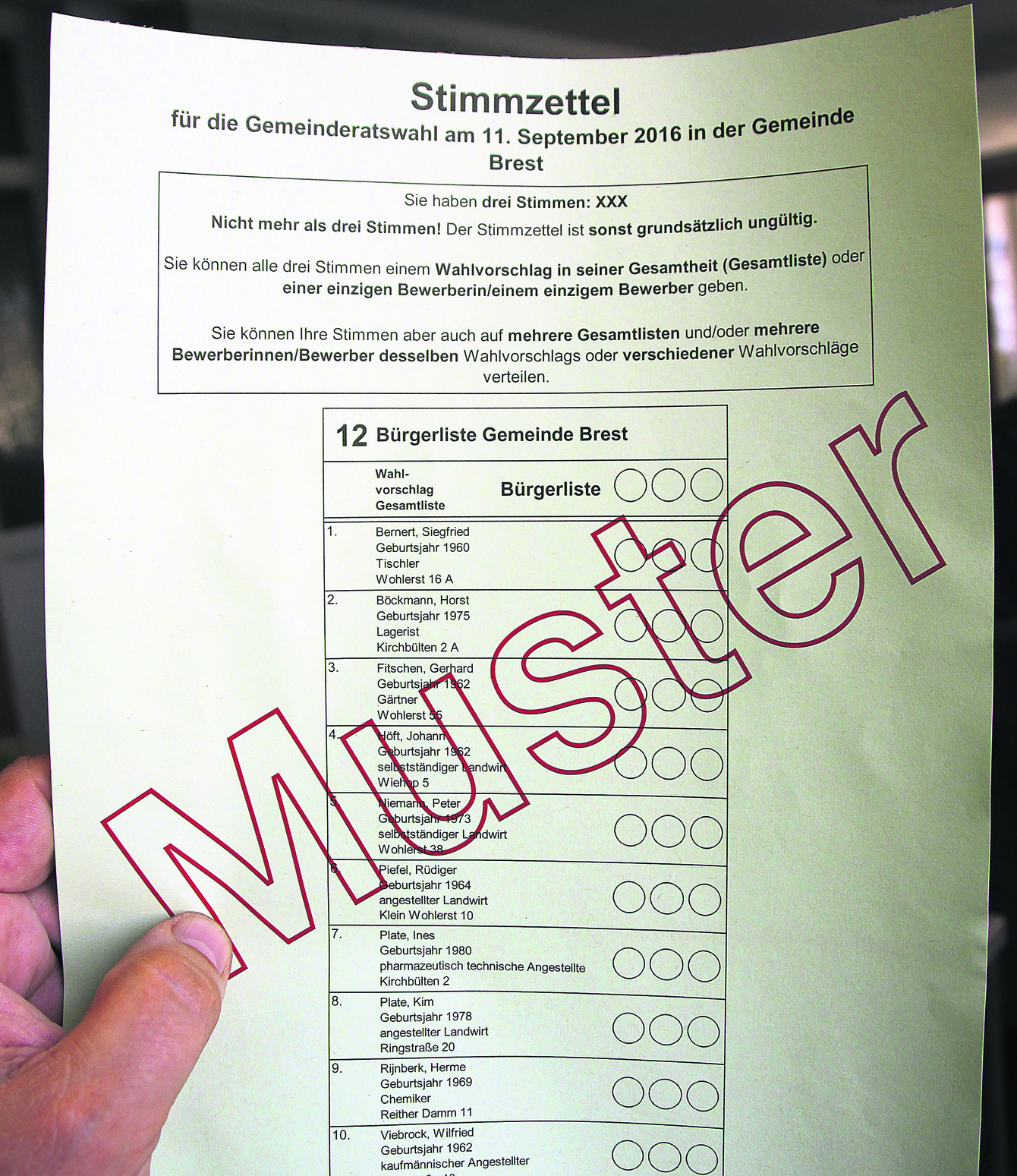 Als Stimmzettel reicht ein DIN-A4-Blatt