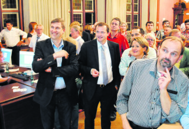 Haben gut lachen: Die CDU-ler Karsten Behr (li.) und Oliver Grundmann. Die CDU ist stärkste Fraktion im Stader Rat
