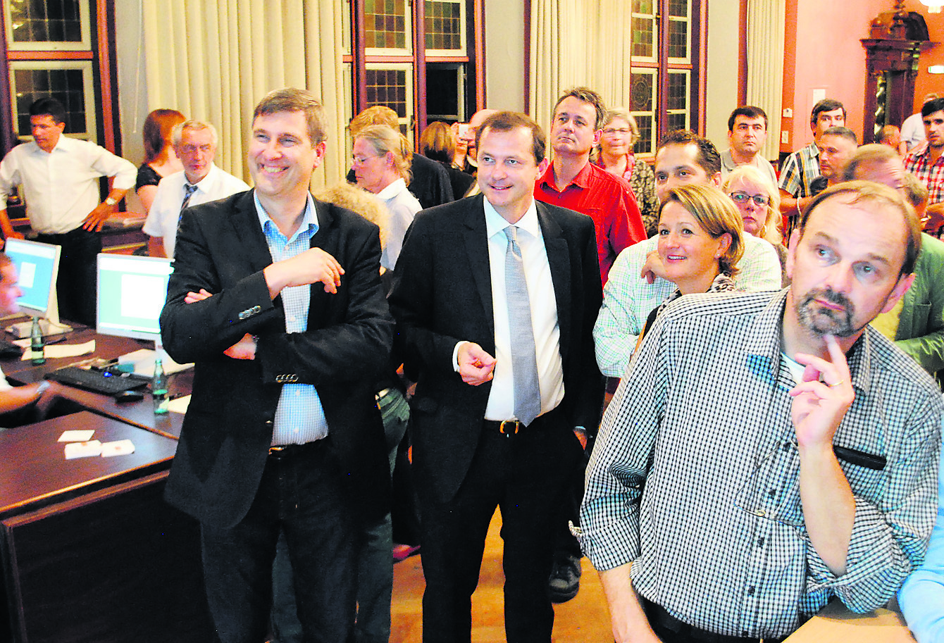 Haben gut lachen: Die CDU-ler Karsten Behr (li.) und Oliver Grundmann. Die CDU ist stärkste Fraktion im Stader Rat