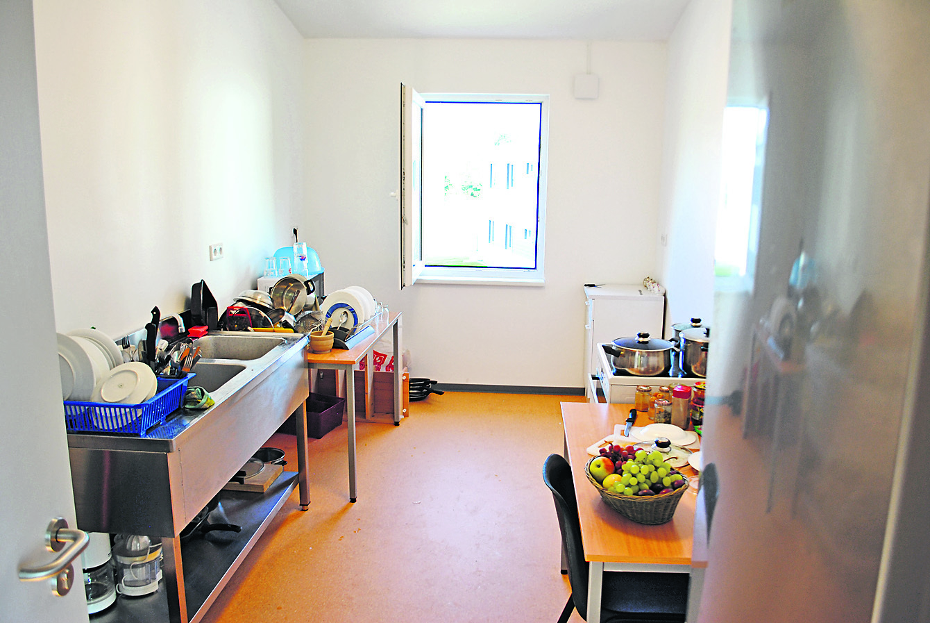 So sieht die Gemeinschaftsküche auf einer Etage aus