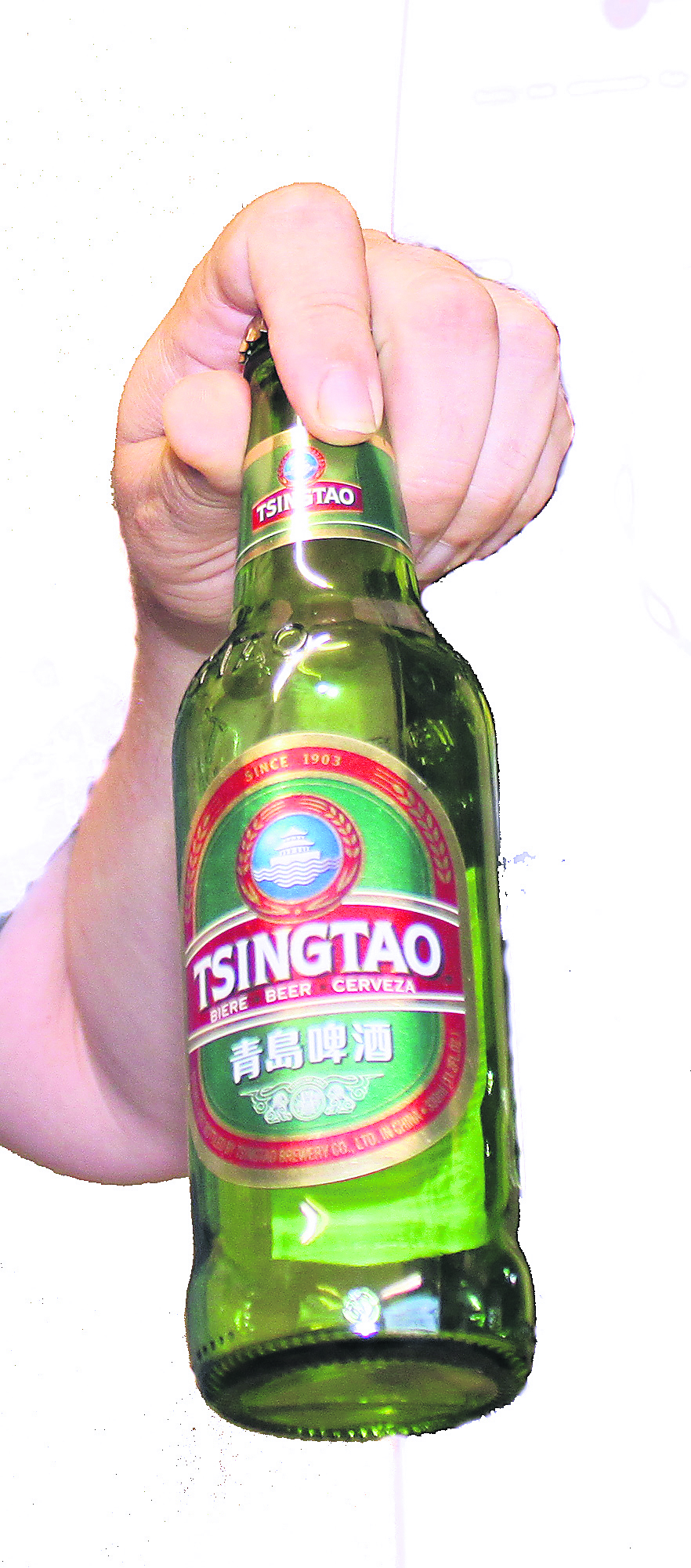 Ist leider nur eine Einweg-Flasche: Bier aus China