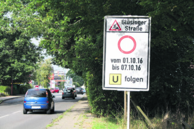 Ab Samstag wird die Glüsinger Straße vom Kreisel in Glüsingen kommend voll gesperrt