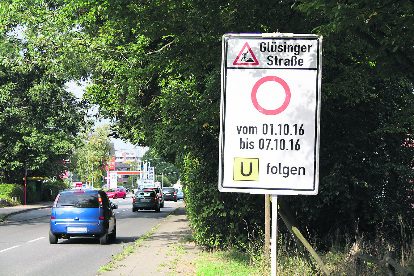Ab Samstag wird die Glüsinger Straße vom Kreisel in Glüsingen kommend voll gesperrt