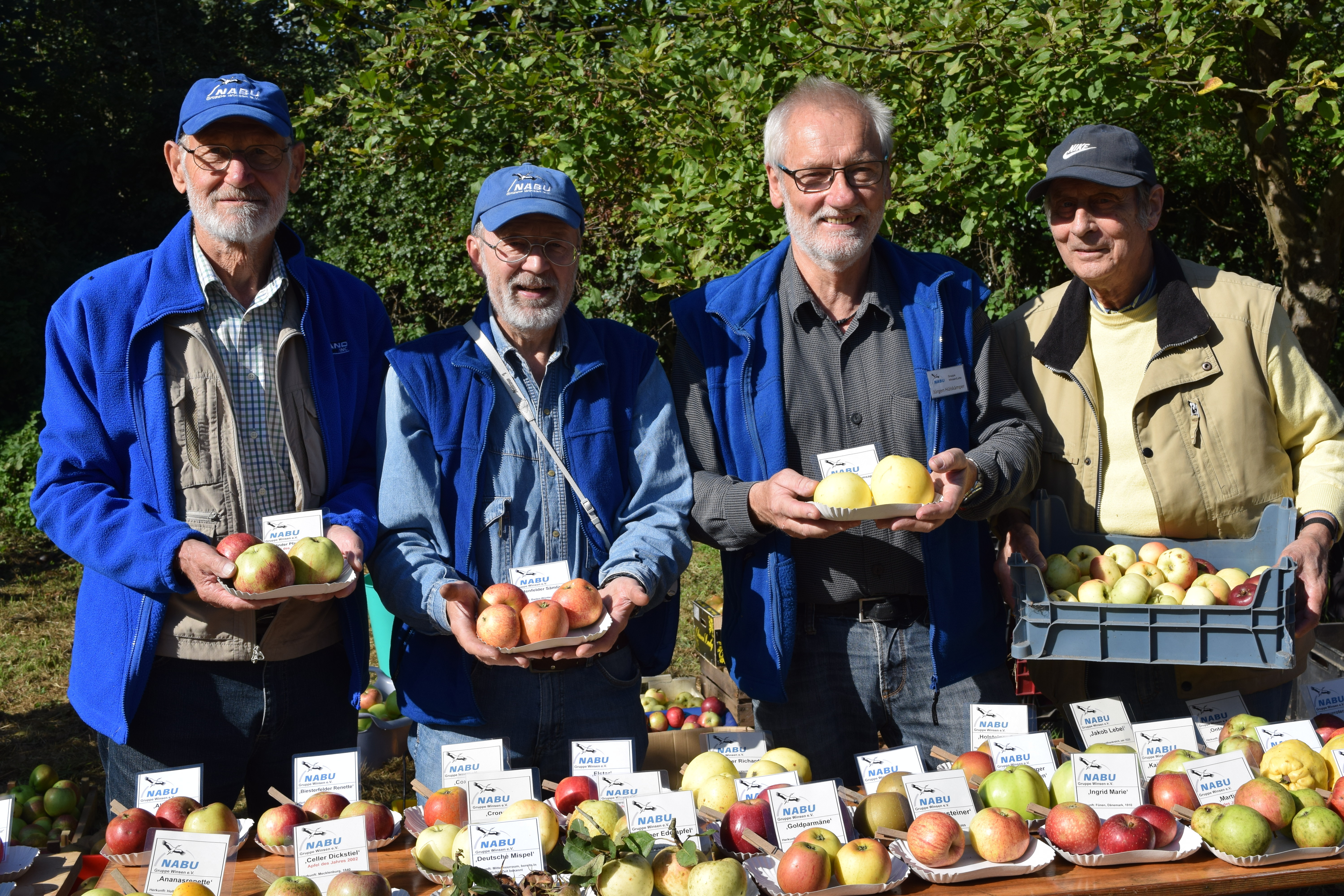 Jürgen Schrader, Dietrich Westphal, Jürgen Hülskämper und Jürgen Gutzki (v. li.) vom NABU
