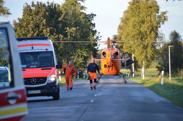 Das Unfallopfer wurde in ein Hamburger Krankenhaus geflogen