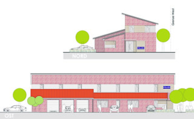 Die fertige Polizeistation im Entwurf: Die Pläne stammen von dem Lüneburger Architekten Sven Klobe | Foto: Architektenbüro Sven Klobe