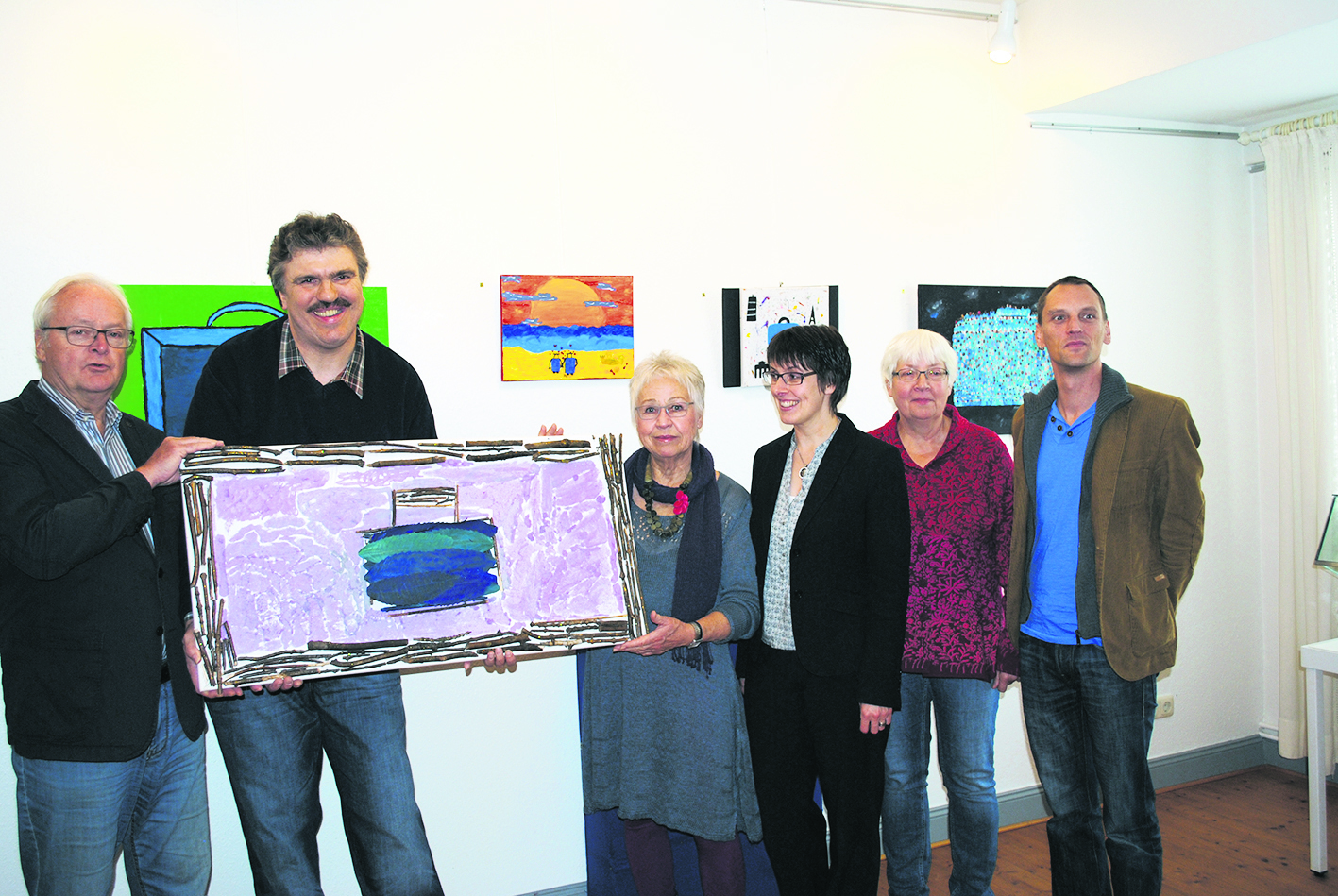 Bei der Ausstellungseröffnung (v. li.): Hans-Uwe Weyer, Christoph Ehlermann, Marianne Ehmke, Susanne Gellers, Elisabeth Mestmacher und Thoma Hoth