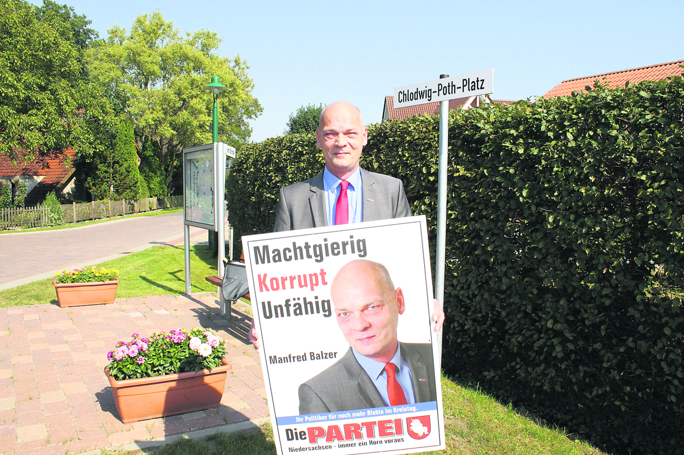 Mit diesem Plakat warb Manfred Balzer um die Wählergunst