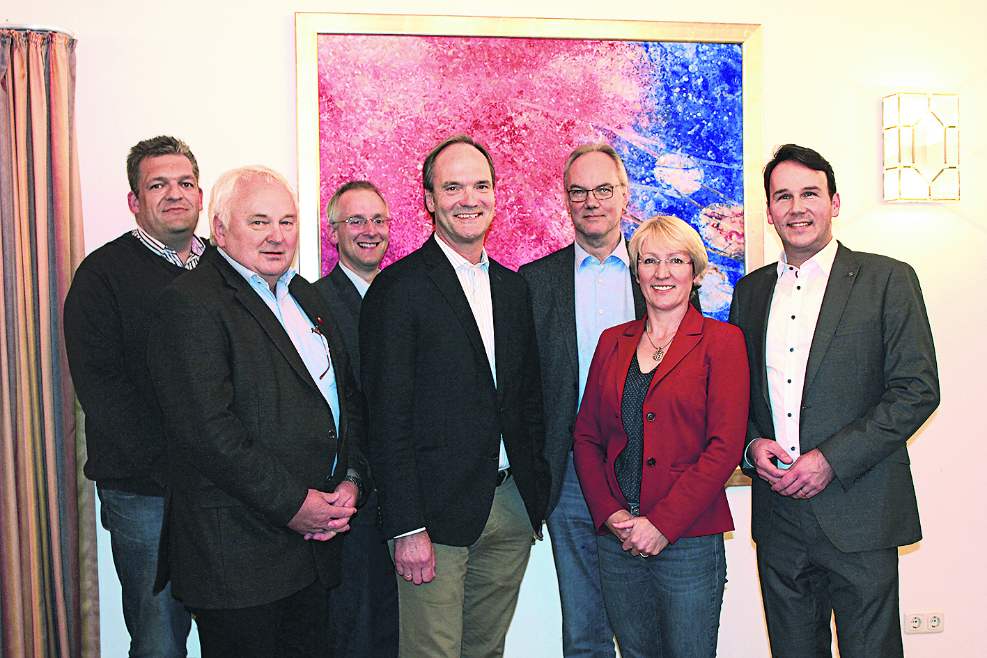 Führen die CDU-Kreistagsfraktion (v. li.): Christian Horend, Heiner Schönecke, Maximilian Leroux, Dr. Hans-Heinrich Aldag, Manfred Cohrs, Anette Randt und André Bock