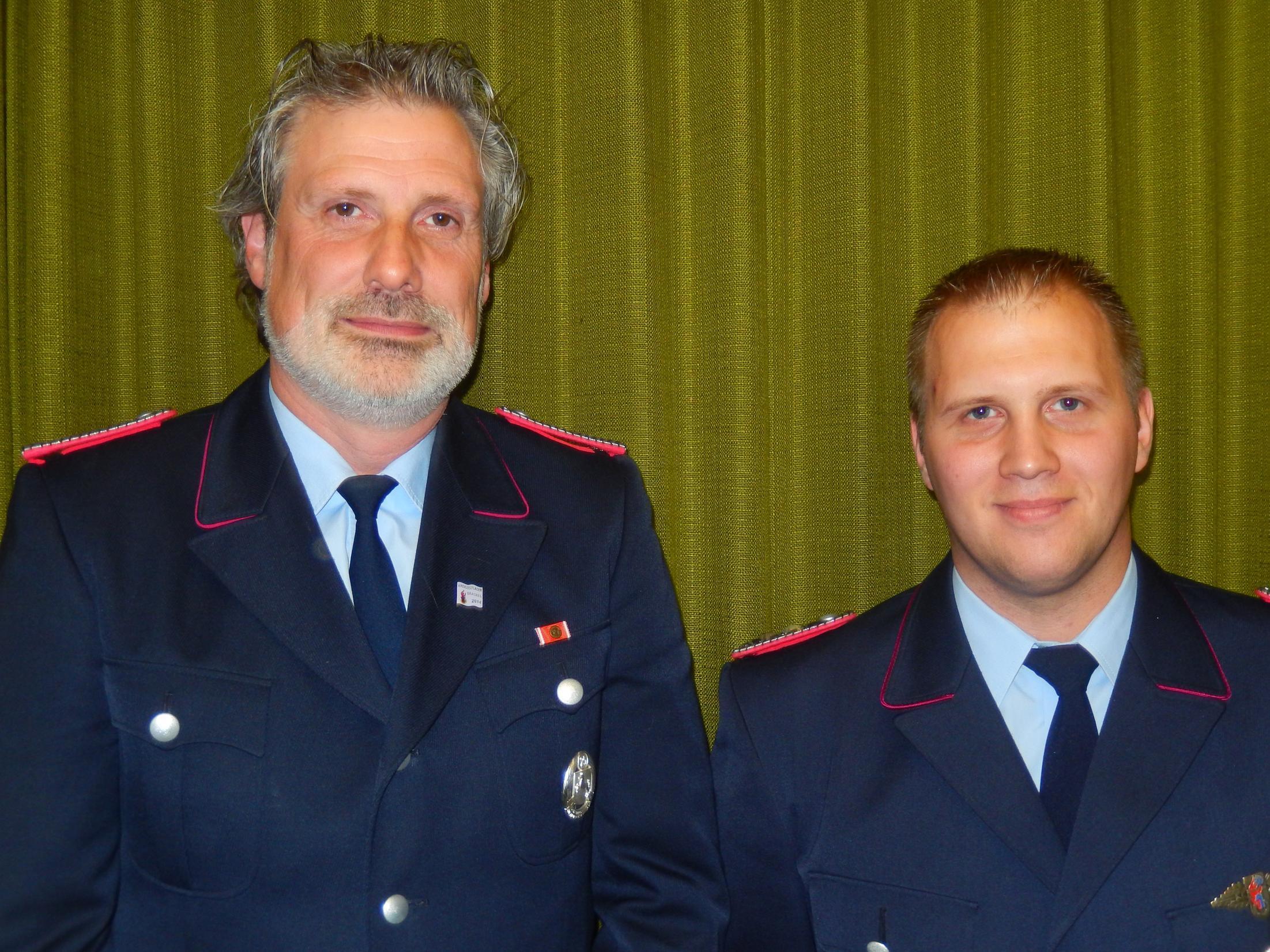 Das alt bewährte und zugleich neue Führungsteam der Freiwilligen Feuerwehr Thieshope: Holger Schulze (li.) und Jan Wülfken