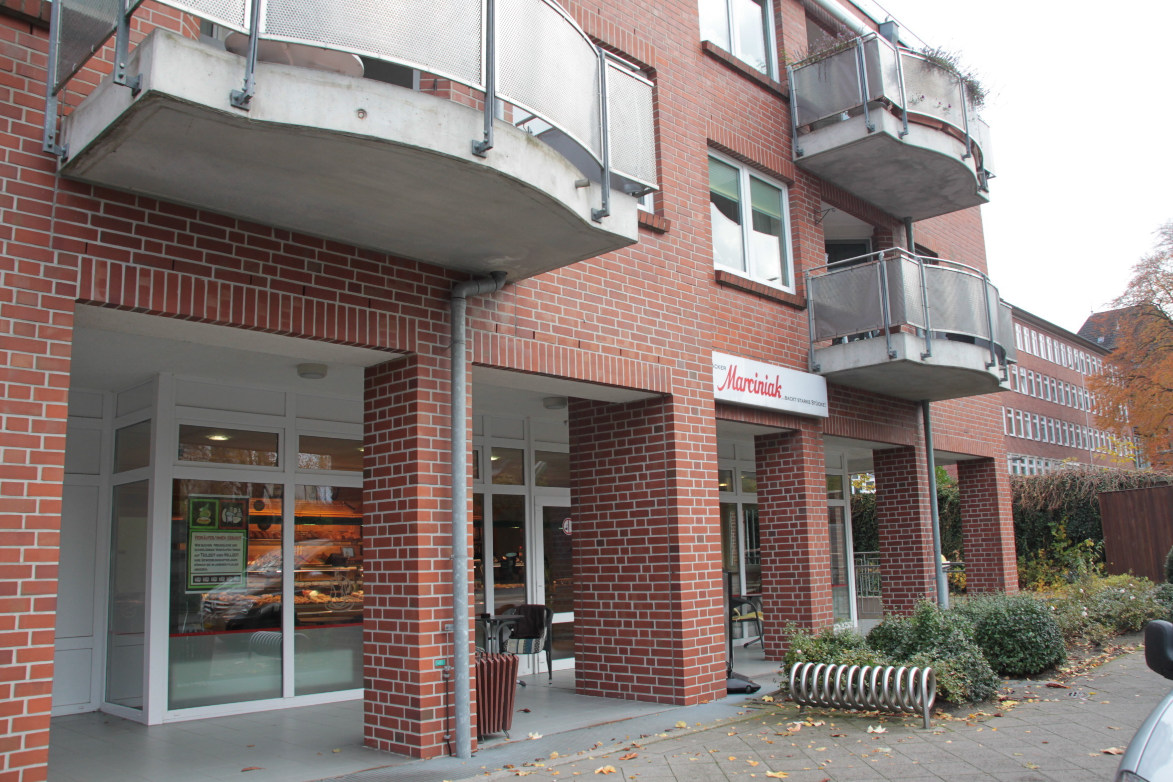 Die Bäckerei-Filiale mit Café an der Gartenstraße