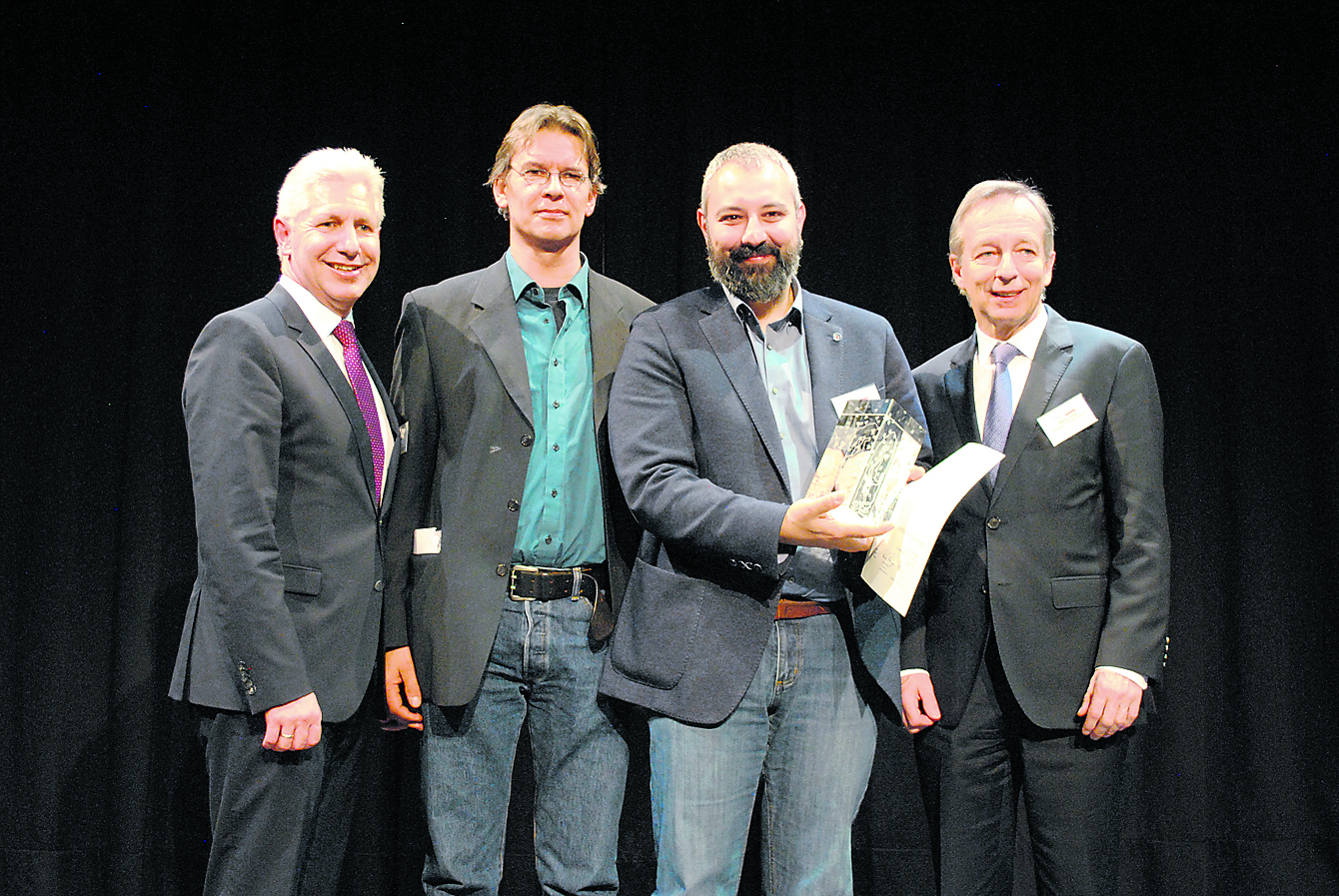 Bei der Preisverleihung (v. li.): Rainer Rempe, Sven Dunker, Antonino Condorelli und Heinz Lüers