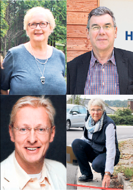 Ortsbürgermeisterin in Tötensen ist Regina Lutz (oben v. li.), Ortsbürgermeister in Ehestorf-Alvesen ist Axel Krones, Ortsbürgermeister in Eckel ist Marco Stöver (unten v. re.), Ortsbürgermeisterin in Sieversen-Leversen ist Christiane Albowski