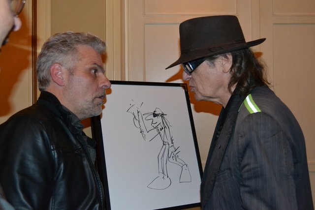 Frank-Dieter Giske (li.) im Gespräch mit Udo Lindenberg