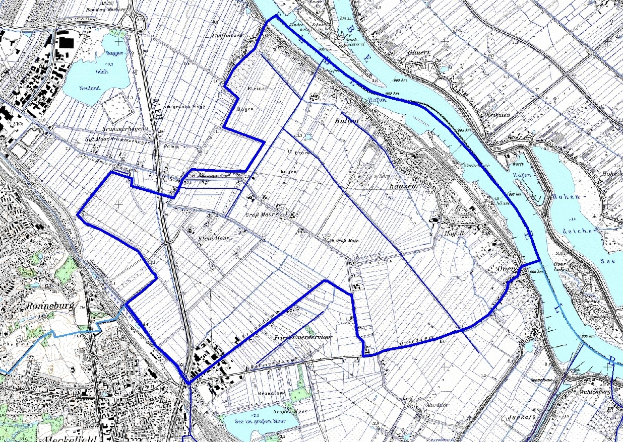 Das Beobachtungsgebiet umfasst auch den Bereich Over/Bullenhausen in Seevetal