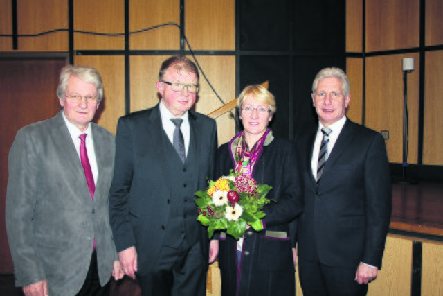 Landrat Rainer Rempe (re.) mit seinen Stellvertretern Uwe Harden, Rudolf Meyer und Anette Randt