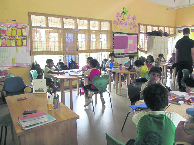 Einblick in den Schulalltag: ein Klassenraum in der indischen Trivandrum International School