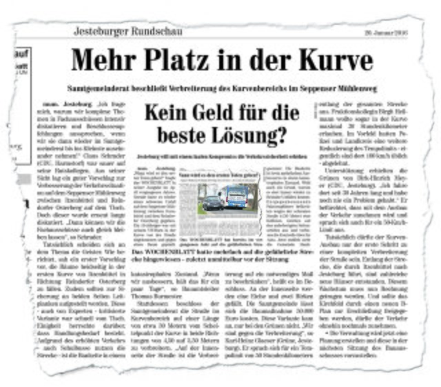 Immer wieder hat das WOCHENBLATT auf die gefährliche Straße hingewiesen. Jetzt endlich beginnen die Arbeiten