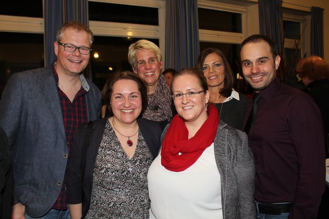 Die Leitungsteams von Grund- und Oberschule nutzten den Empfang zum Meinungsaustausch