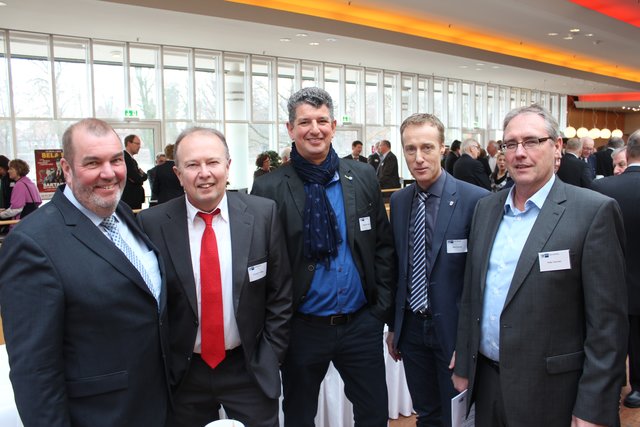 Frühere und aktuelle Bürgermeister (v.li.): Rolf Lühmann, Gerhard Froelian, Matthias Herwede, Mike Eckhoff und Peter Sommer
