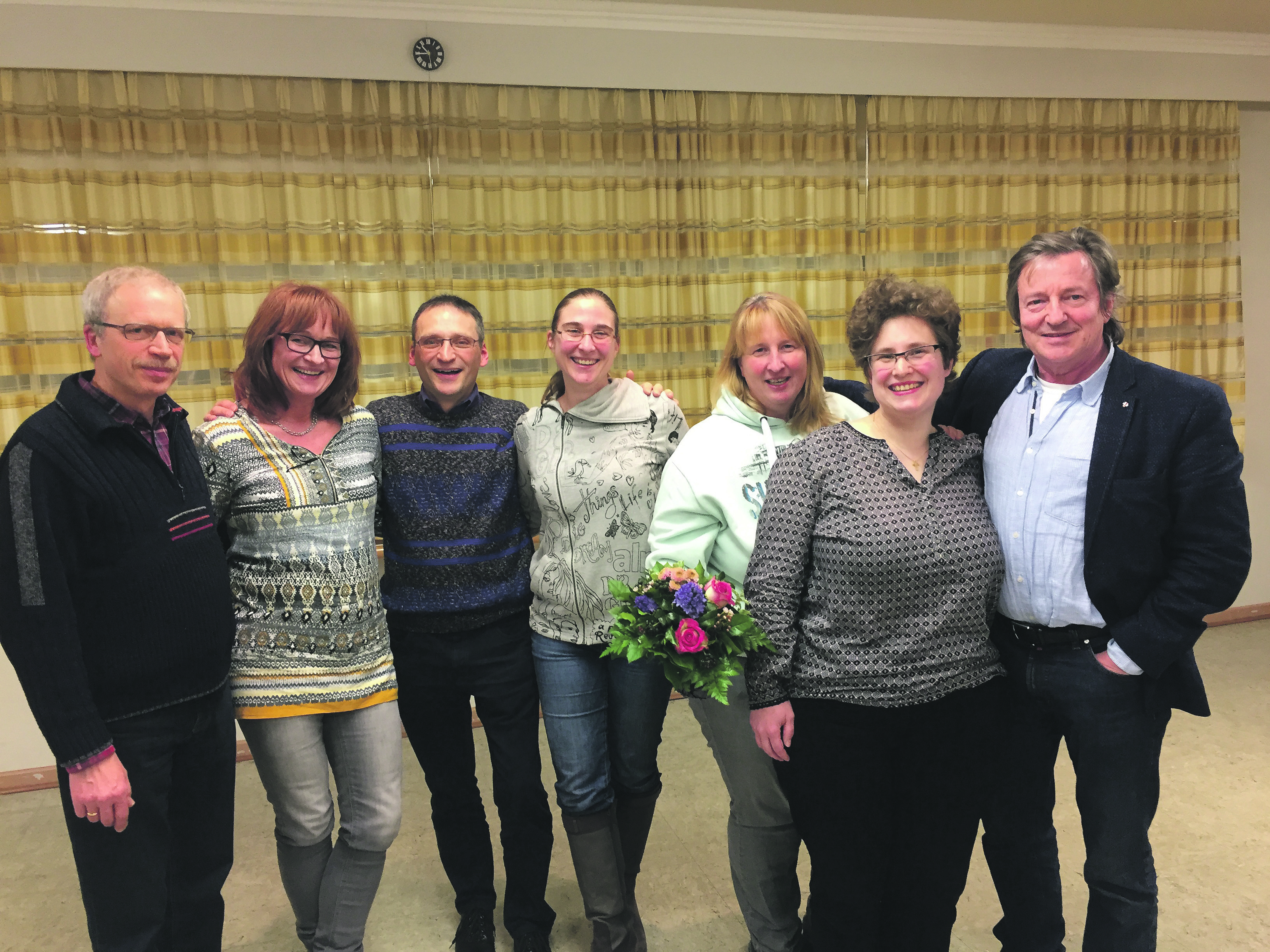 Wurden neu gewählt bzw. im Amt bestätigt (v. li.): Wolfram Schult, Sonja Cordes, Roland
Schirrmacher, Tanja Arndt, Gabi Bremer, Bettina Köhler und Rolf Hoffmann