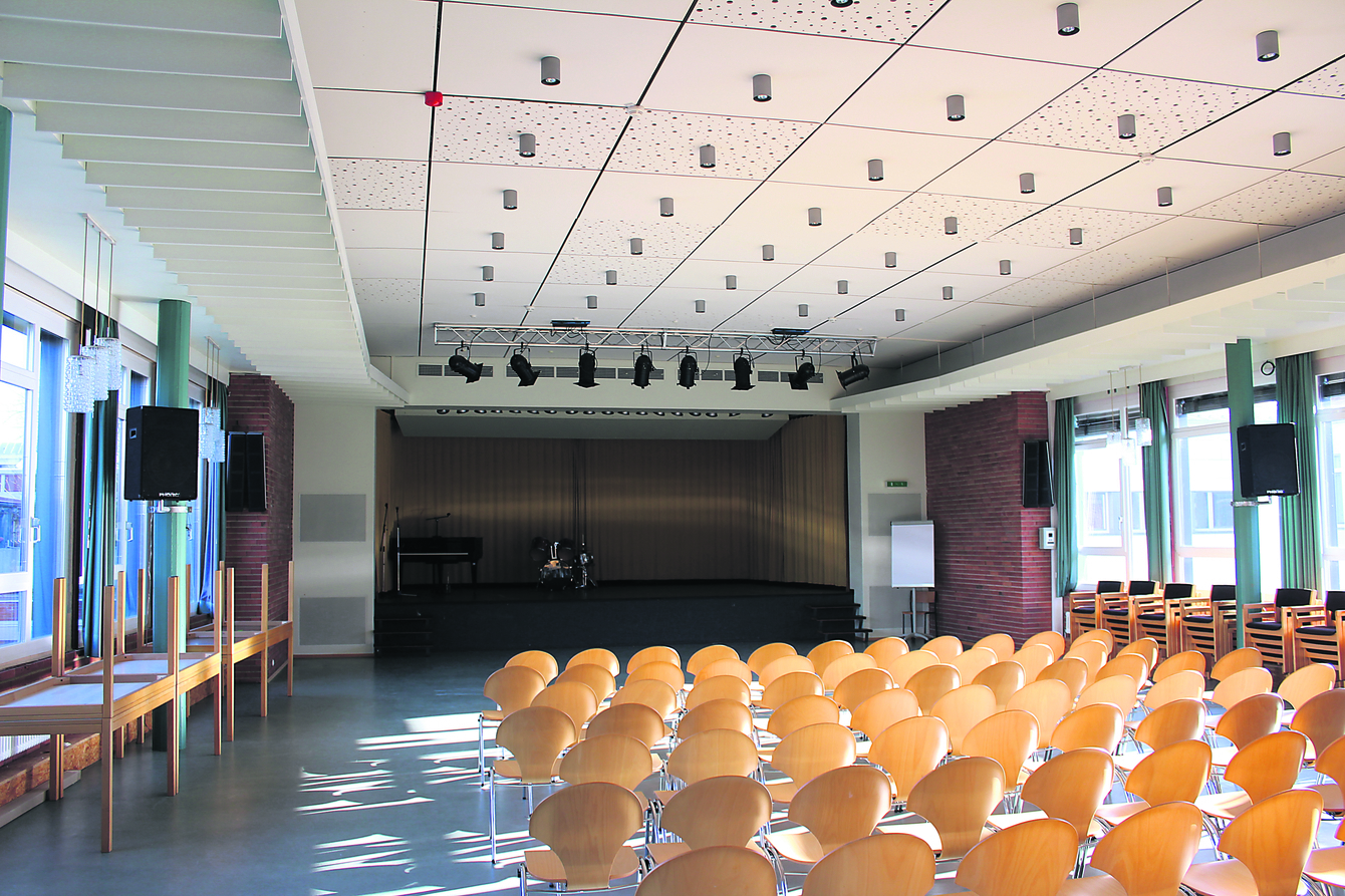 In diesem Jahr stehen auch noch Restarbeiten im A- und B-Trakt der Realschule an. So wird z.B. noch die Aula modernisiert