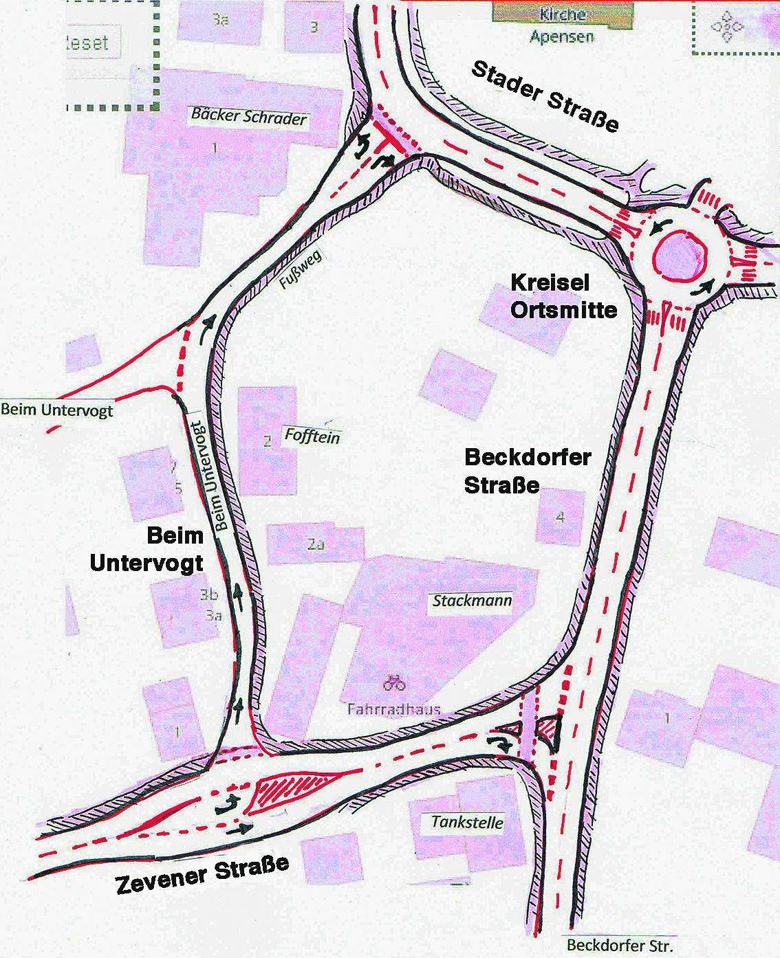 Timm Kopke hat skizziert, wie er die Verkehrsströme leiten würde