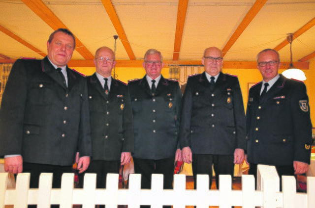 Freude über die Ehrungen (v. li.): Michael Stutzer, Heino Bruns, Hermann Maack, Heinrich Vogts und Volker Bellmann