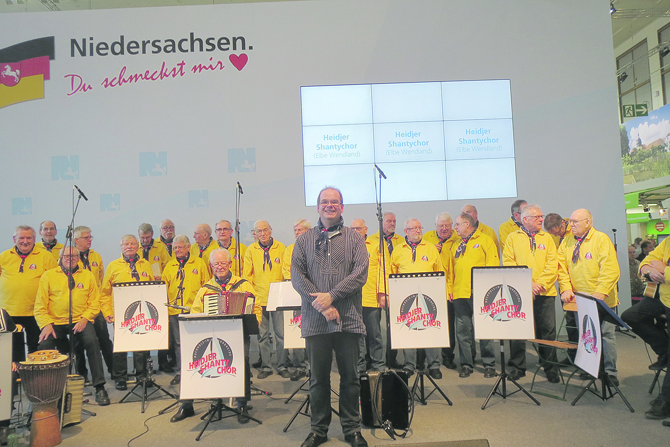 Der Heidjer Shanty Chor freute sich über den Auftritt auf der Grünen Woche in Berlin