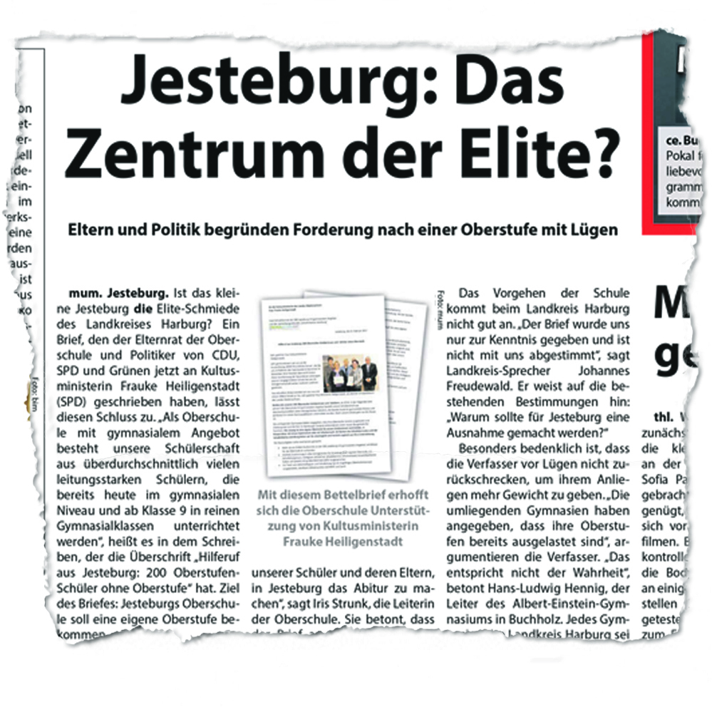 Ist der Wunsch nach einer Obertufe gerechtfertigt? Das WOCHENBLATT thematisierte vergangene Woche den Bettelbrief an Kultusministerin Frauke Heiligenstadt