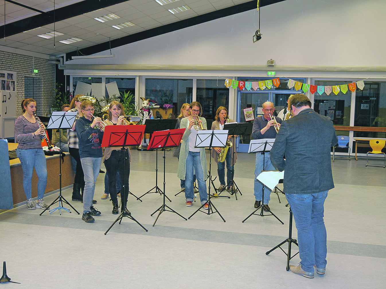 Die Streetband bei der Probe