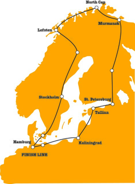 Von Hamburg über das Nordkap einmal um die Ostsee: Rund 8.000
Kilometer ist die Strecke lang | Foto: msr