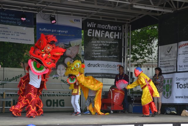 Der Vietnamesenverein präsentierte auch einen Drachentanz
