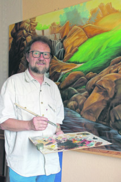 Frank Winkelmann malt gerne Landschaften "aus dem Inneren heruas", sagt der Künstler