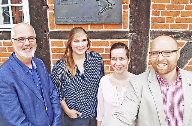 Das Projekt-Kernteam von "Winsen 2030" (v. li.): Stephan Niesmann, Lena Carius, Annika Vetter und David Forster | Foto: Stadt Winsen