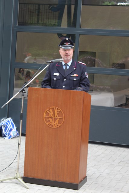 Ortsbandmeister Joachim Röhrs bei seiner Festansprache