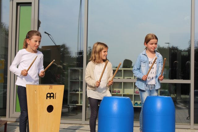 Sie haben den Rhythmus: Die Mitglieder der Trommelgruppe gaben alles