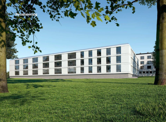 So soll der Anbau aussehen: das neue Gebäude greift den Bauhausstil des Haupthauses auf | Foto: agn leusmann GmbH